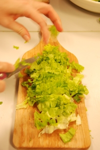 couper finement la salade 5